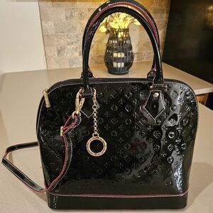 Elegant Italian Black Patent Leather Handbag NWOT